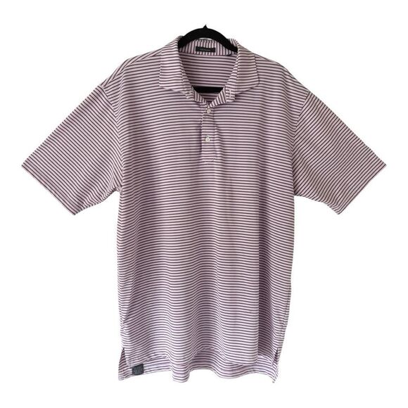 Turtleson Mens Short Sleeve Red White Blue Striped Golf Polo Shirt Extra Large - Picture 1 of 8